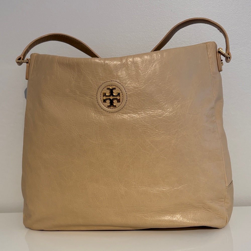 EUC Tory Burch Tan Leather Hobo Bag 💯% Authentic